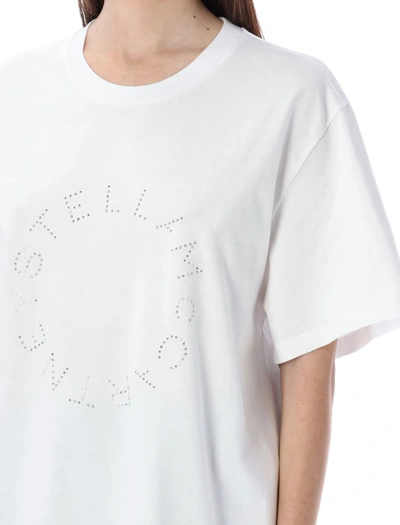 Shop Stella Mccartney Diamanté Logo T-shirt In White