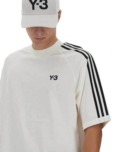 Shop Y-3 3-stripes T-shirt In White