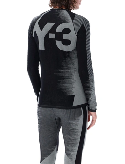 Shop Y-3 Engineered Knit Top In Black/grey