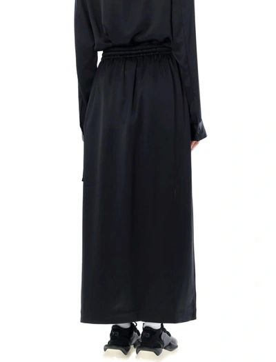 Shop Y-3 Long Silk Skirt In Black