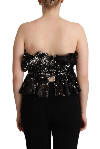 Shop Aniye By Elegant Strapless Sequined Women's Top In Black