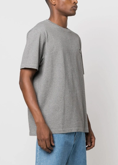 Shop Maison Kitsuné Maison Kitsune Grey Fox Head Patch T-shirt