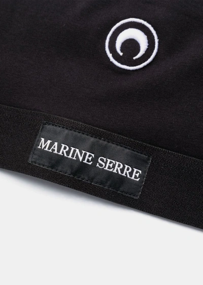 Shop Marine Serre Black Organic Cotton Sports Bra
