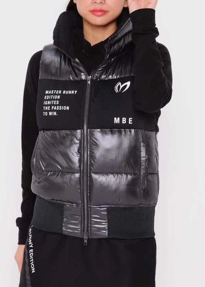 Shop Master Bunny Edition Black Sputtering Thermal Insulation Full Zip Up Vest