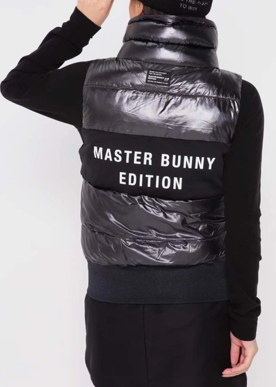 Shop Master Bunny Edition Black Sputtering Thermal Insulation Full Zip Up Vest