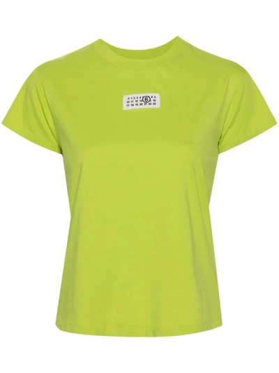 Shop Mm6 Maison Margiela Mm6 Women Cropped Neon Green T-shirt In 678 Neon Green
