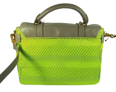 Shop Marc Jacobs Women's Woven Leather Top Handle Messenger Bag In Safety Yellow