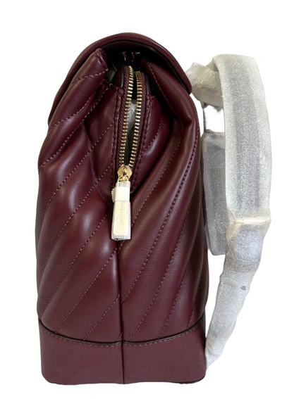 Shop Michael Kors Women's Rose Vegan Leather Chain Backpack In Merlot/ Brown