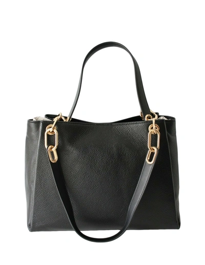 Shop Michael Kors Women's Trisha Large Triple Gusset Leather Shoulder Bag In Black