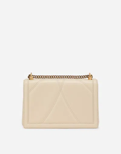 Dolce & Gabbana Medium Devotion Quilted Shoulder Bag In ホワイト