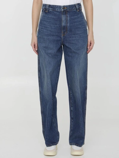 Shop Khaite Bacall Jeans In Blue