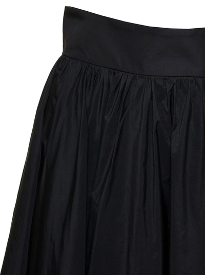 Shop Plain Black Maxi Pleated Skirt With Zip Fastening Woman