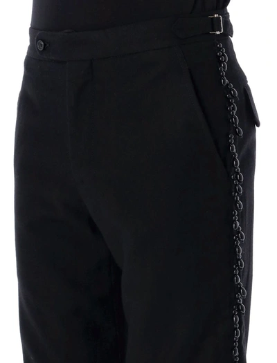 Shop Bode Beaded Fringe Trousers In Black