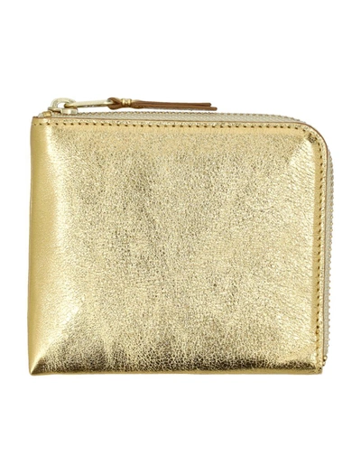 Shop Comme Des Garçons Classic Small Zip Wallet In Gold