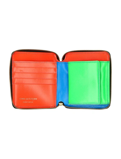 Shop Comme Des Garçons Super Fluo Zip Around Wallet In Blue