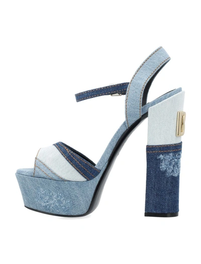 Shop Dolce & Gabbana Keira Platform Sandals In Blue