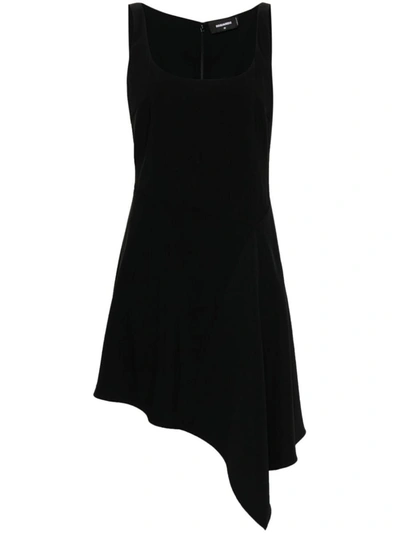 Shop Dsquared2 Sleeveless Crepe Dress In Black