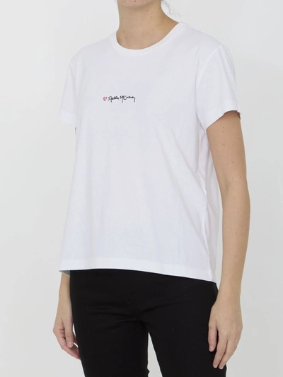 Shop Stella Mccartney Embroidered T-shirt In White