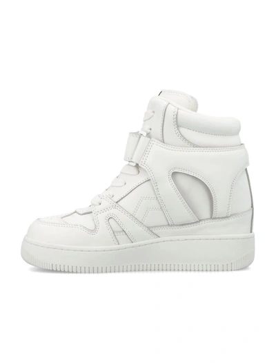 Shop Isabel Marant Ellyn Leather Sneakers In White
