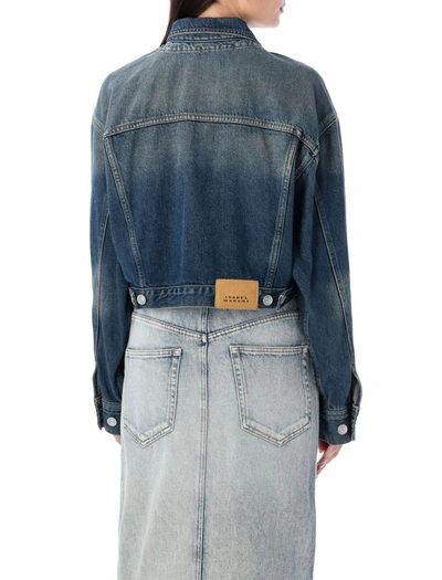 Shop Isabel Marant Étoile Tadia Denim Jacket In Faded Blue