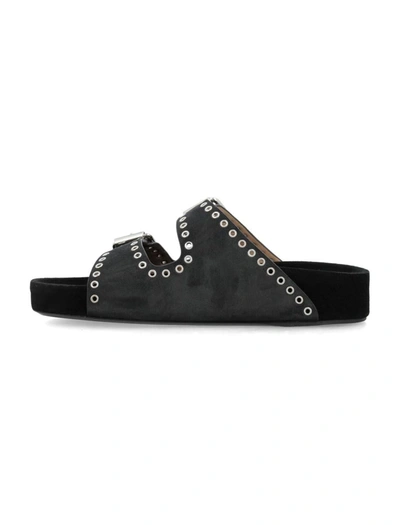 Shop Isabel Marant Lennyo Sandals In Faded Black