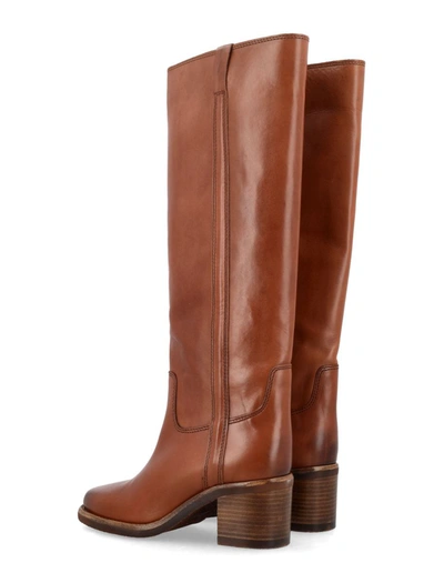 Shop Isabel Marant Seenia Leather Boots In Cognac