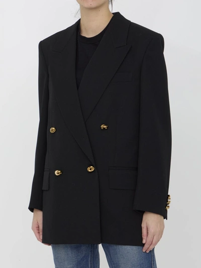 Shop Bottega Veneta Jacket With Knot Buttons In Black