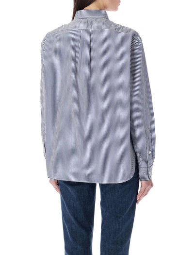 Shop Polo Ralph Lauren Classic Striped Shirt In Blue