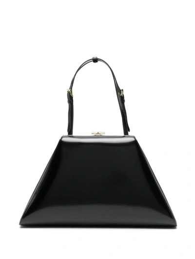 Shop Prada Patent-leather Tote Bag In Black