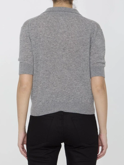 Khaite Shrunken Jo Cashmere Blend Sweater In Grey