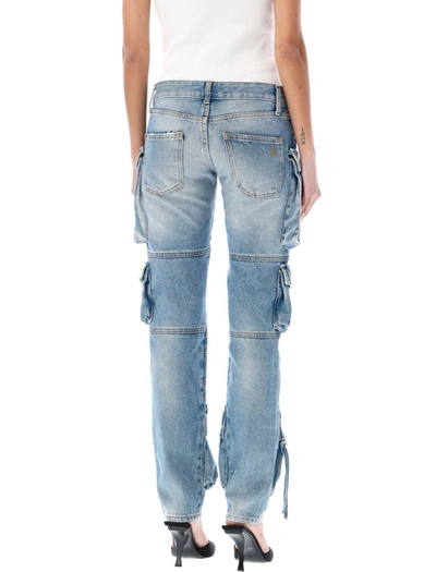 Shop Attico The  ''essie'' Cargo Jeans In Sky Blue