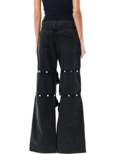 Shop Attico The  Jeans With Snaps In Black