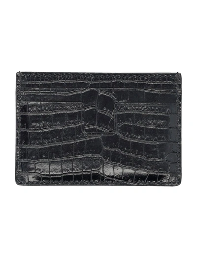 Shop Tom Ford Printed Croc Classic Cardholder In Black