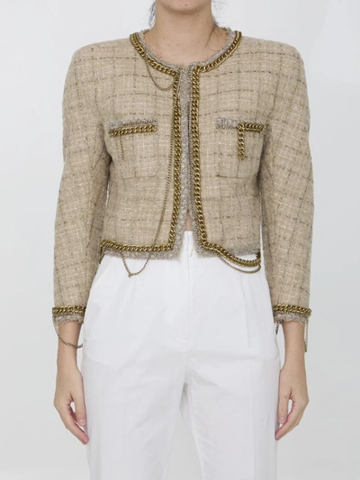 Shop R13 Tweed Jacket In Beige