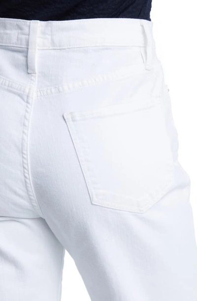 Shop Frame Le Jane Raw Hem Crop Straight Leg Jeans In Blanc