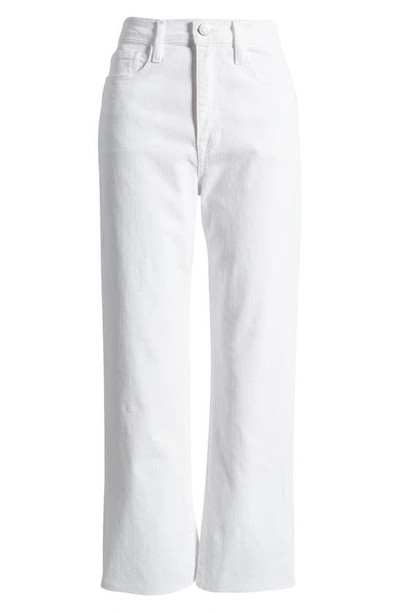 Shop Frame Le Jane Raw Hem Crop Straight Leg Jeans In Blanc