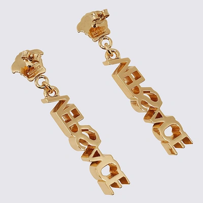 Shop Versace Gold-tone Metal Earrings In Golden