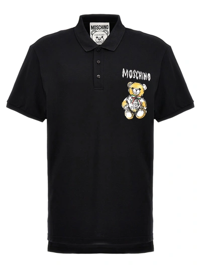 Moschino Drawn Teddy Bear Logo Polo Shirt