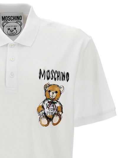 Shop Moschino Archive Teddy Polo White