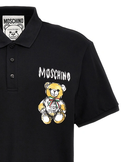 Moschino Drawn Teddy Bear Logo Polo Shirt