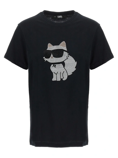 Shop Karl Lagerfeld Ikonik 2,0 Choupette T-shirt Black