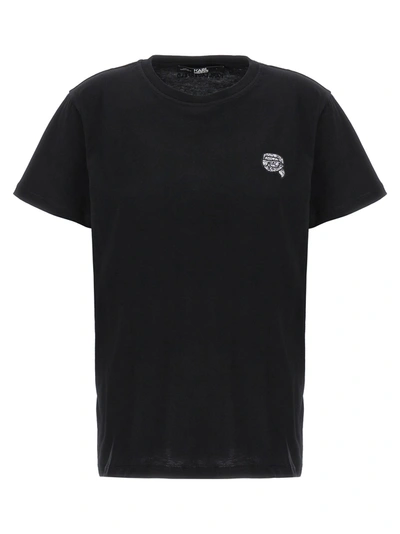 Shop Karl Lagerfeld Ikonik 2,0 Glitter T-shirt Black