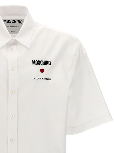 Shop Moschino In Love We Trust Shirt, Blouse White