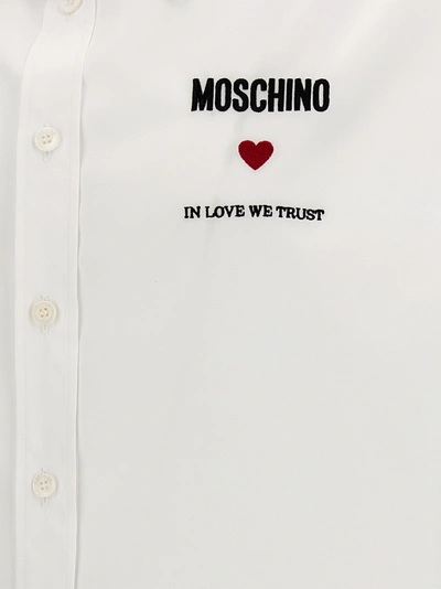 Shop Moschino In Love We Trust Shirt, Blouse White