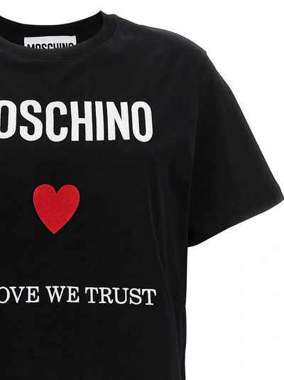 Shop Moschino In Love We Trust T-shirt Black