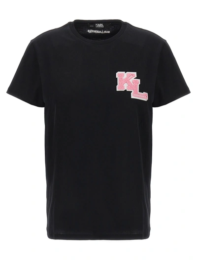 Shop Karl Lagerfeld Logo T-shirt Black