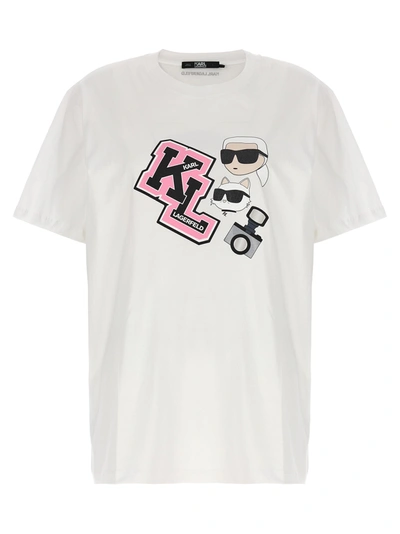 Shop Karl Lagerfeld Oversized Ikonik T-shirt White