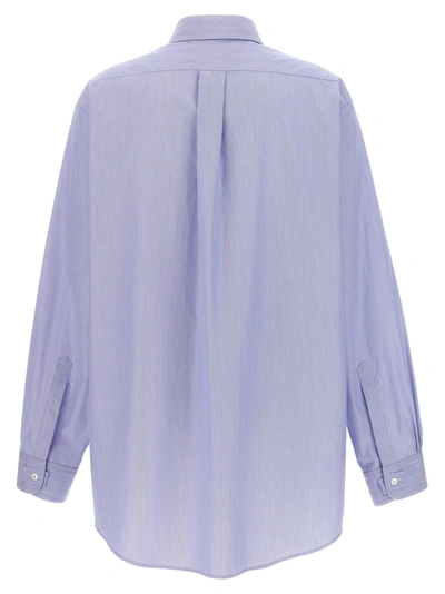 Shop Maison Margiela Piqué Shirt Shirt, Blouse Light Blue