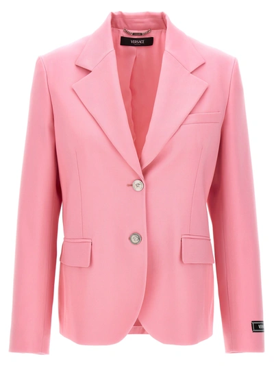 Shop Versace Single-breasted Blazer Blazer And Suits Pink