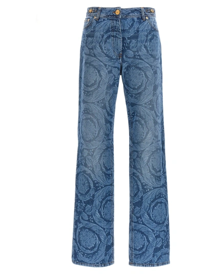 Shop Versace Barocco Jeans In Blue